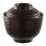 BY ORDER - SOUP RICE BOWL WITH LID 10X6.5CM MELAMINE BLACK PADERNO