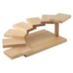 WOODEN 5 STEP SUSHI PLATTER 38X26X15CM