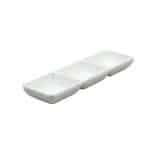 NEW MELAMINE TRIPLE MINI SQUARE SAUCE DIP ORIENTAL SERIES 22X7X2.5CM  WHITE ILSA