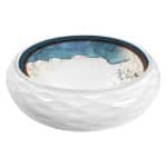 BY ORDER MELAMINE DECOR WHITE BLUE BOWL 17X19X5CM NOV