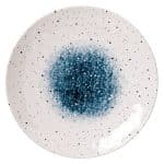 BY ORDER - MELAMINE DECOR WHITE BLUE PLATE COUPE 25CM NOV