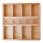 BUFFED TRAY BOX SOLID OAK WOOD 55X55X4CM UNIQUE