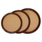 DISCONTINUED - SERVING TRAY CORK ROUND 30CM BROWN ANTISLIP NOVATEX