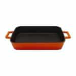 DISCONTINUED SLOWCOOK CAST IRON ENAMELED RECTANGULAR 26X40 ORANGE AGNELLI - ITALY