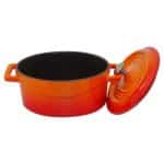 DISCONTINUED SLOWCOOK CAST IRON ENAMELED SAUCEPOT 28 X 12CM 6.7LT ORANGE AGNELLI - ITALY