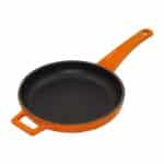 DISCONTINUED SLOWCOOK CAST IRON ENAMELED FRYPAN 28CM ORANGE AGNELLI - ITALY