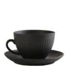 DISCONTINUED 2025 GOBI SAND STONEWARE CUP AND SAUCER 31CL BLACK ESPIEL