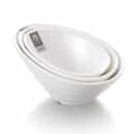 MELAMINE BOWL ROUND SLOTTED 18.5X13.4X8CM WHITE UNIQUE