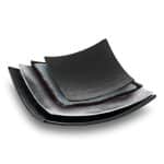 MELAMINE PLATTER WAVY SQUARE RUSTIC SIEL BROWN 24.7X24.7X5.6CM NOV