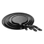 MELAMINE PLATTER ROUND WITH HANDLE BLACK 50X40X2CM NOV