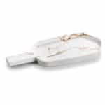 MELAMINE PLATTER WITH HANDLE 31.5X15X2.3CM WHITE GOLD ZT019-BJ