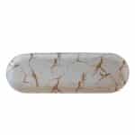 MELAMINE PLATTER 45.5X15CM WHITE GOLD 27-008-BJ