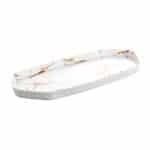 MELAMINE PLATTER HEXAGON 35X15X3CM WHITE GOLD ZT-037-BJ