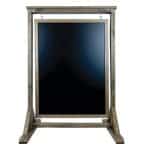 SIGN STAND BLACK BOARD WITH FRAME DOUBLE FACE SWINGING WOOD BROWN 72X61X103CM NOVATEX