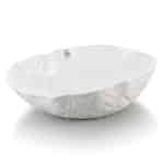 MELAMINE BOWL FLOWER DESIGN WHITE 40.2X33X2.9CM JM