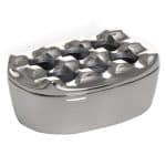ASHTRAY WINDPROOF ALUMINIUM COLOR SILVER OVAL 11X8X5CM ESPIEL - BY ORDER