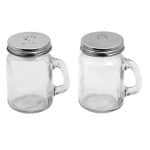 DISCONTINUED - SALT AND PEPPER GLASS SET 2 PC ESPIEL