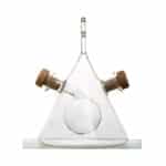 OIL AND VINEGAR 2in1 GLASS BOTTLE TRIANGULAR 35 and 5CL ITALY