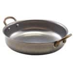 BY ORDER SERVING PAN ROUND TWO HANDLES 18.5X4.5CM INOX VINTAGE MAT GTSA