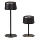 TABLE LAMP 1+1 BLACK LED DIMMER RECHARGEABLE ZAFFERANO ITALY