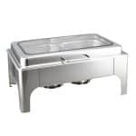 CHAFING DISH RECTANGULAR 1/1 WITH HYDRAULIC WINDOW GLASS 304 INOX GTSA