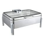 CHAFING DISH RECTANGULAR 1/1 WITH HYDRAULIC WINDOW GLASS 304 INOX GTSA