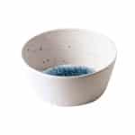 MELAMINE DECOR WHITE BLUE PLATE COUPE 14X7CM NOV