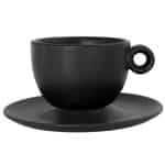 TORINO PORCELAIN CAPPUCCINO CHOCOLATE SAUCER 16.5CM BLACK MATT GTSA