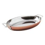 15600 COPPER 3PLY BAKER OVAL 35X23X5CM PADERNO ITALY