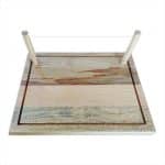 WOOD MANGO TRAY RECTANGULAR WITH GROOVE 40X30X3CM WITH ST/STEEL WIRE STAND