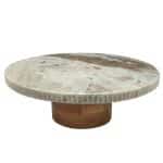 MARBLE FOOTED PLATTER ROUND BEIGE 36X11.5CM ESPIEL