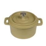 VOLCANO CAST IRON ENAMELED SAUCE POT 14X10CM 75CL GREEN KHAKI ESPIEL