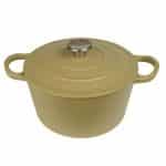 VOLCANO CAST IRON ENAMELED SAUCE POT 23X18CM 3.8L GREEN KHAKI ESPIEL