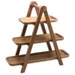 WOOD ACACIA SERVING TRAY 3 TIER 39.5X17X38.5CM ESPIEL