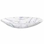 BUFFET GLASS BOWL 34X6.5CM CLEAR MARBLE VEINS COBALT BLUE - BY ORDER