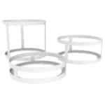 BUFFET SET OF 3 RISERS METAL WHITE - BY ORDER
