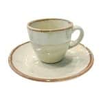 ESSENTIALS PORCELAIN REACTIVE ESPRESSO CUP 9CL SET WITH SAUCER GREEN KHAKI ESPIEL