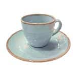 ESSENTIALS PORCELAIN REACTIVE ESPRESSO CUP 9CL SET WITH SAUCER BLUE CIEL ESPIEL