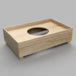 WOOD BASE W/ HOLE FOR INDUCTION HOB - 55 X 35 X 16 CM - UNIQUE