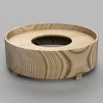 WOOD BASE ROUND W/ HOLE FOR INDUCTION HOB - D-45,5 X 16 CM - UNIQUE