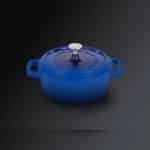 ALUCHEF HIGH ROUND CASSEROLE POT WITH LID 20X8.3CM 2.4L BLUE
