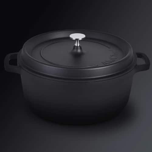 BUF-ALU-AP-2800-11.jpg ALUCHEF HIGH ROUND CASSEROLE POT WITH LID 28X12CM 6.8L BLACK - Image 1