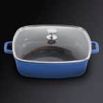 ALUCHEF SHALLOW SQUARE CASSEROLE POT WITH GLASS LID 28X7.2CM 5.6L BLUE