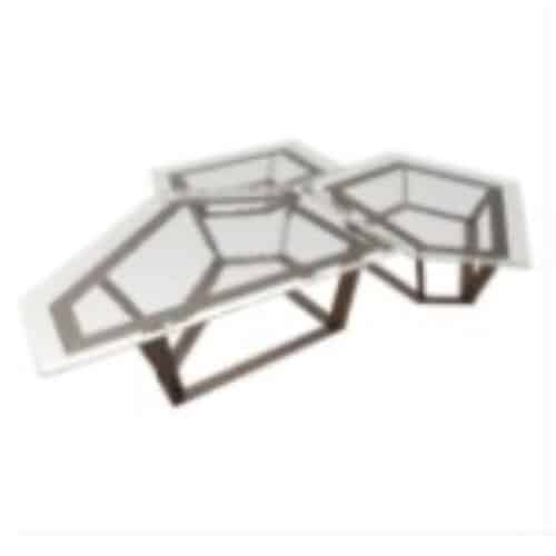BUF-MYG-F2-14-23-X40-GR.jpg BUFFET STAND 78X70X15CM SET OF 3 POLYGONAL 3D RISERS WITH SLATTED GLASS TOP - BY ORDER - Image 1
