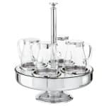 COOLED SWIVELLING STAND 50X62CM 18-10 SET WITH 4 PITCHERS 2L WITH LID SAMBONET ITALY - BY ORDER
