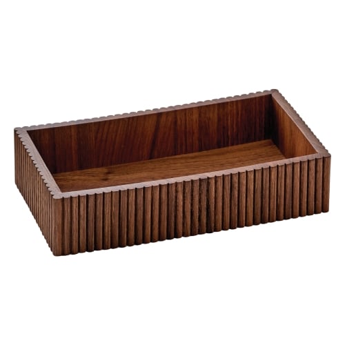 CRO-PLA-742792191000000.jpg BY ORDER - KORB WOOD BASKET RECTANGULAR WALNUT 21X11X4.5CM PLAYGROUND - Image 1