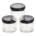 100 CHEF GLASS JAR MINI 3CL 4.5X4CM BLACK LID 1PC SPAIN