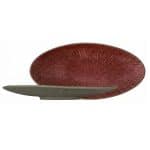 SOUL STONEWARE RED GREY PLATTER OVAL 25.3X12.2X3.5CM ESPIEL