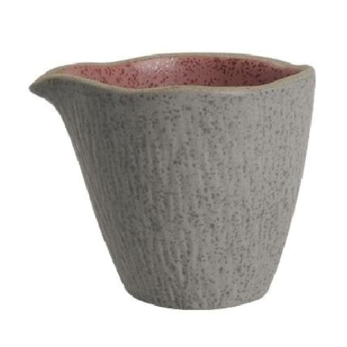CRO-ESP-NIC809.jpg SOUL STONEWARE RED GREY SAUCE POT 8.5X7CM 25CL ESPIEL - Image 1