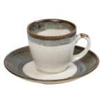 ESSENTIALS REACTIVE PORCELAIN ESPRESSO CUP AND SAUCER 9CL GREEN ESPIEL